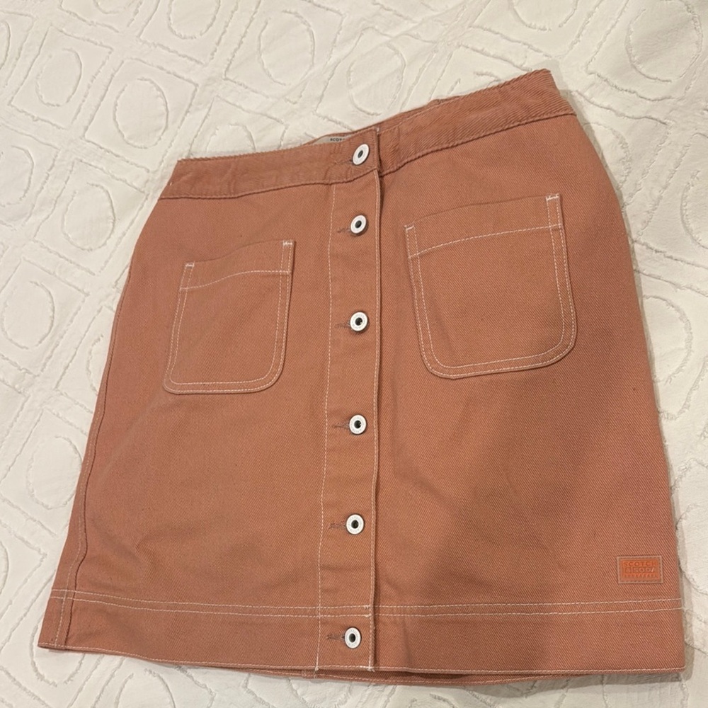 Scotch & Soda Pink Mini A-Line Skirt